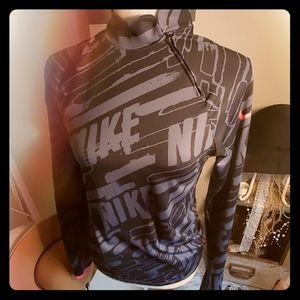 Nike Girls Pro Hyperwarm Flash Mock Top Shirt
